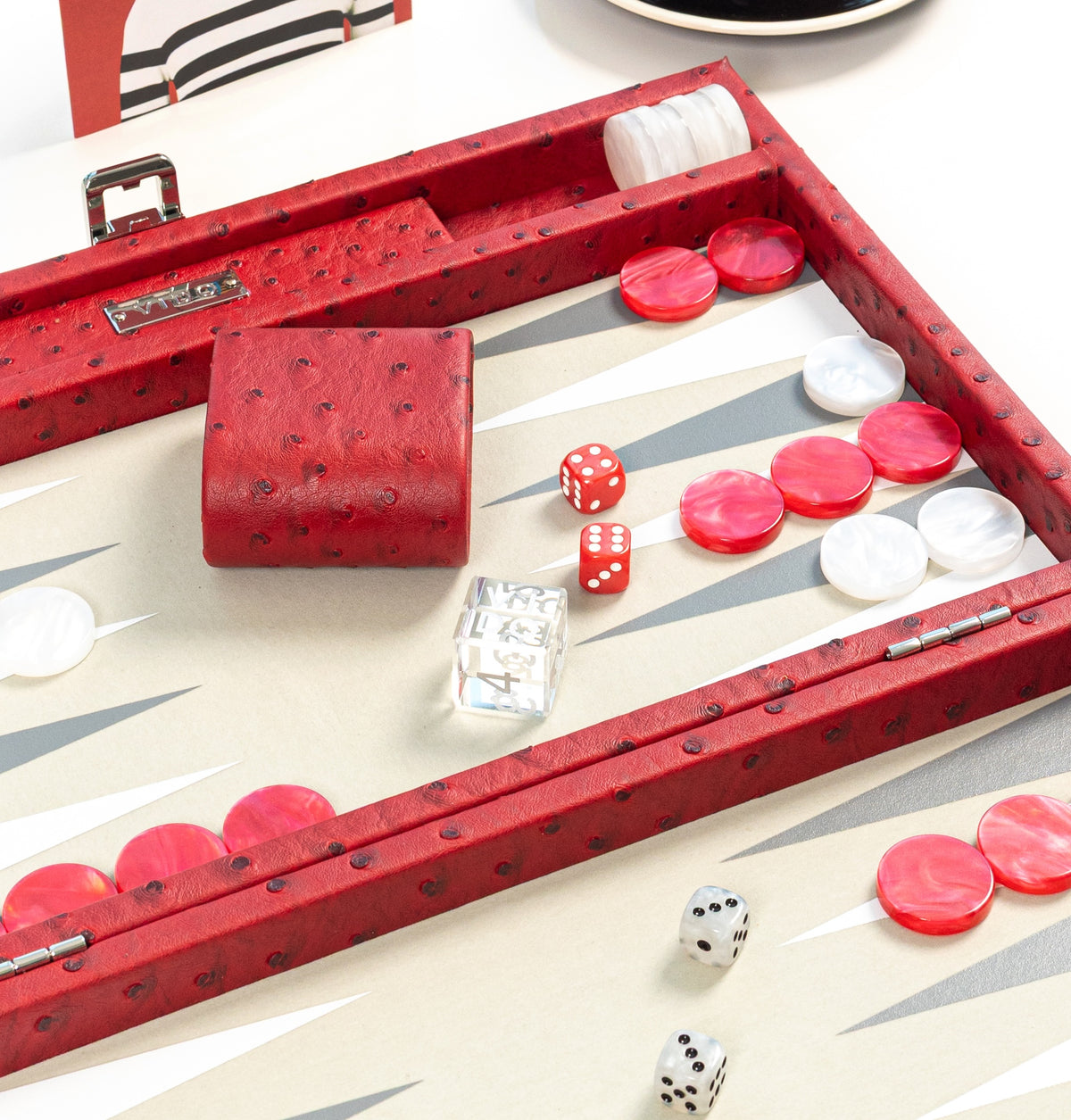 Backgammon Carmin Autruche - Medium