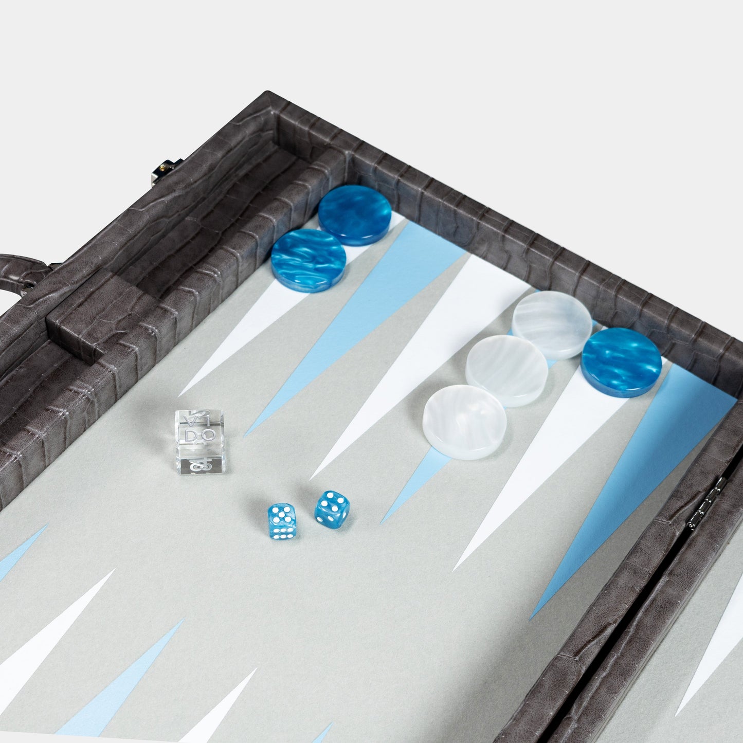 Backgammon Gris Anthracite Alligator Large