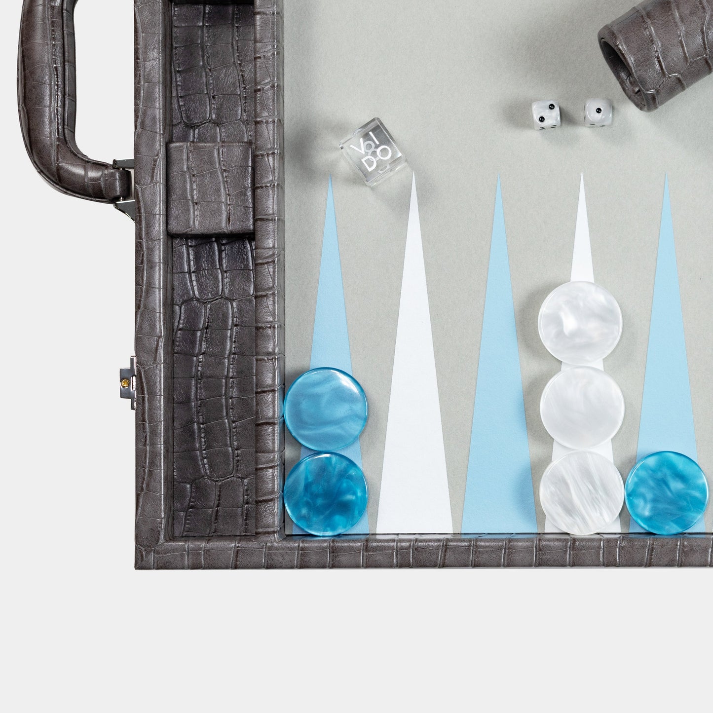 Backgammon Gris Anthracite Alligator Large