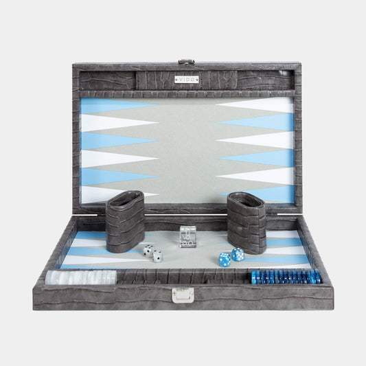 Backgammon Gris Anthracite Alligator Medium