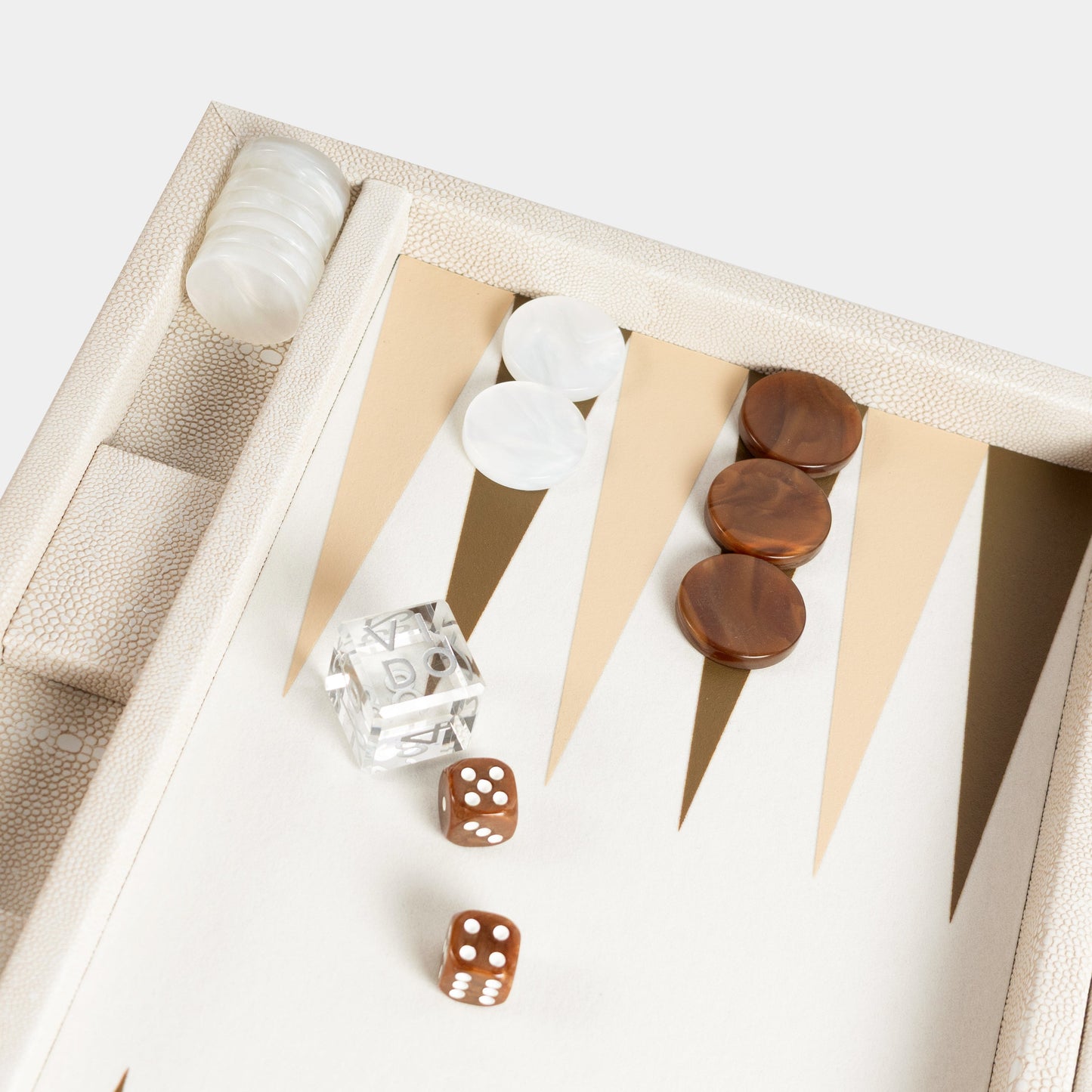 Backgammon Beige Galuchat Medium