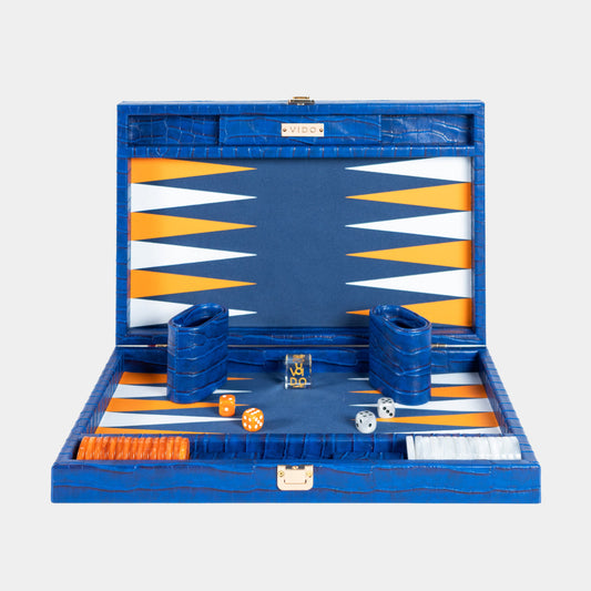 Backgammon Bleu Marine Alligator Medium