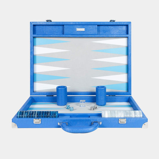 Backgammon Bleu Royal Lézard Large
