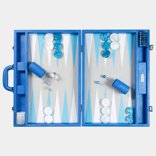Backgammon Bleu Royal Lézard Large