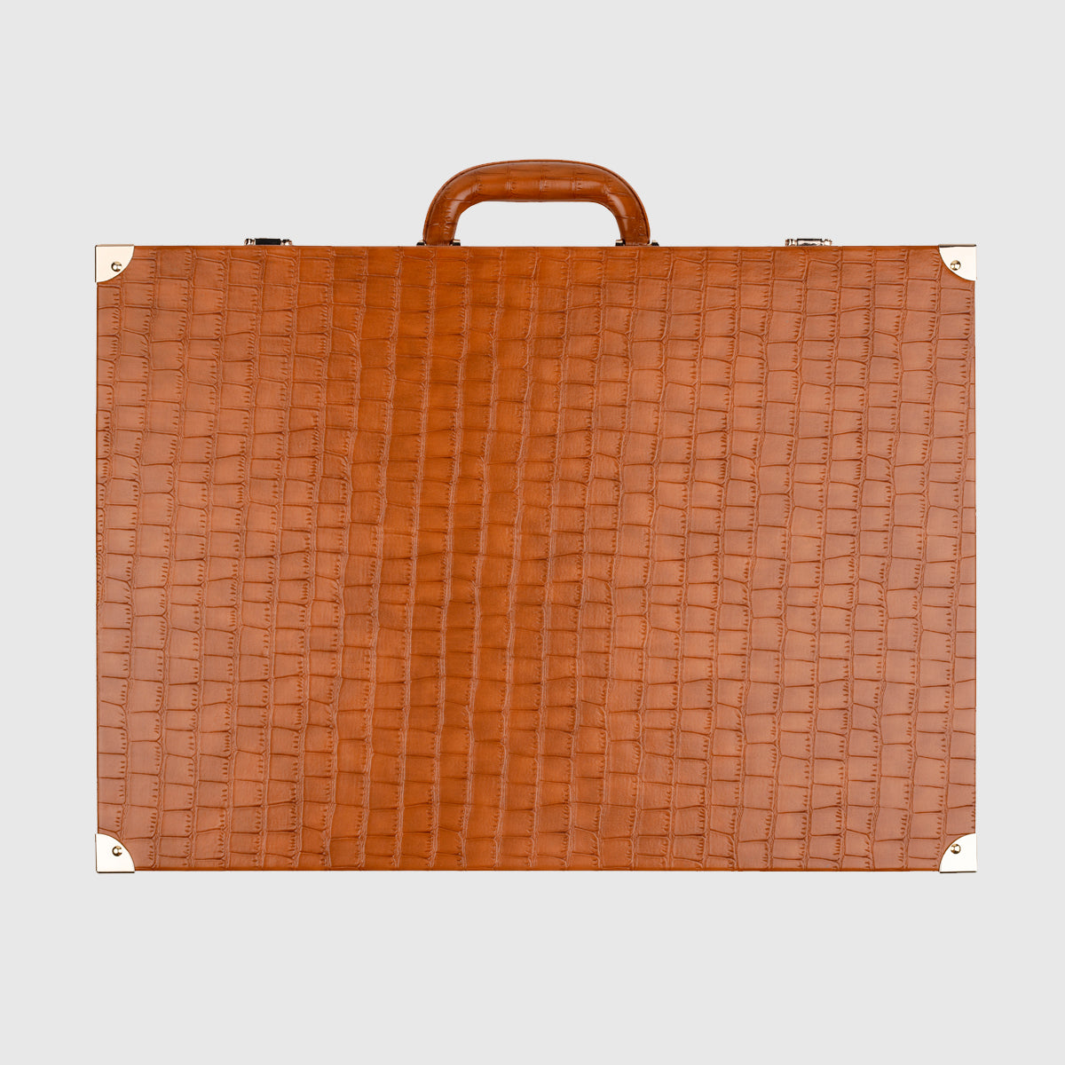 Backgammon Marron Medium 38cm en cuir vegan alligator avec pions de 29mm
