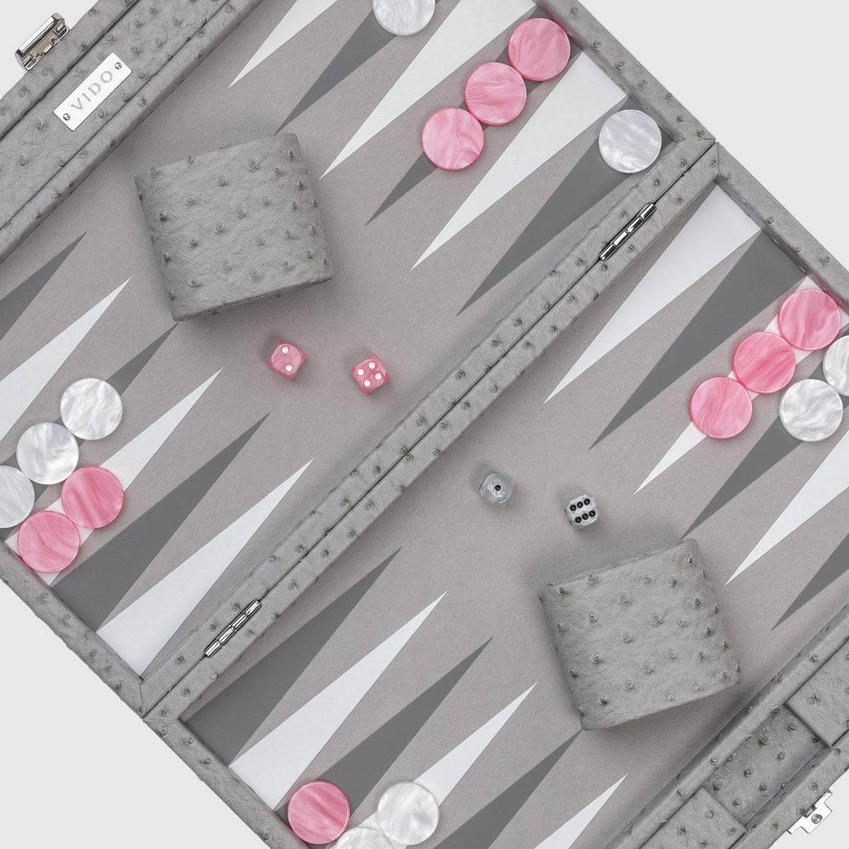 Backgammon Autruche Gris - Medium